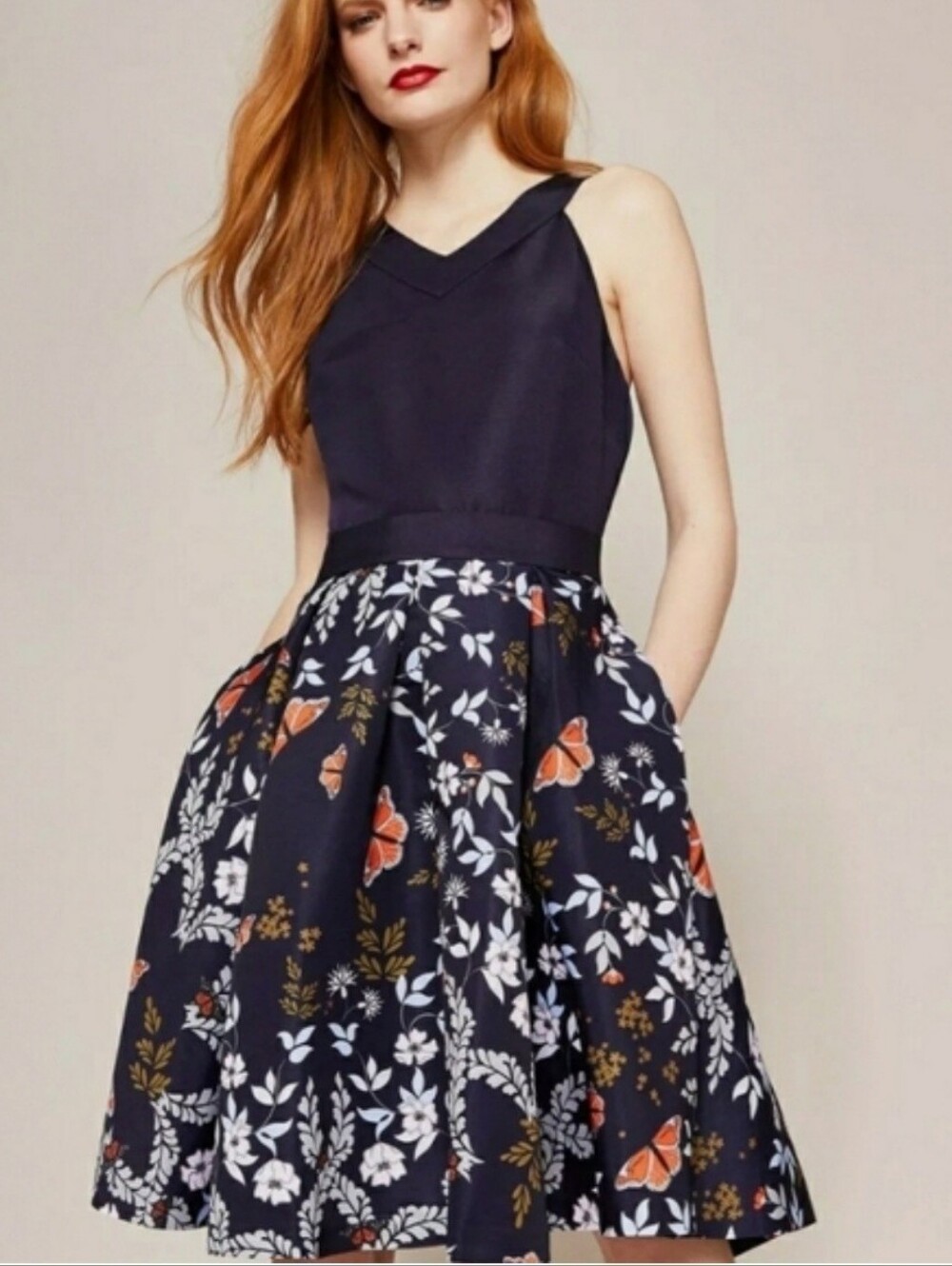 Ted Baker Bethah Kyoto Print Fit & Flare Dress | Size 1 (US 2-4)